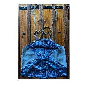 Tobi Crushed Velvet Crop Top
